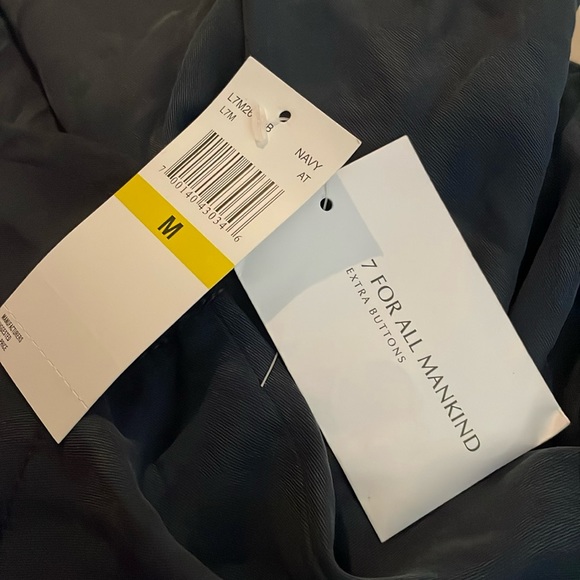 NWT 7 For All Mankind Navy Blue Trench Coat Jacket Size M - Picture 2 of 11